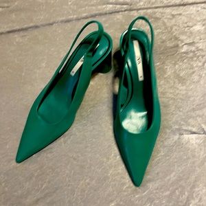 Zara green heel shoes